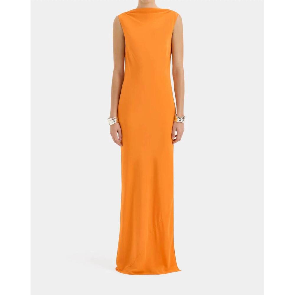 NEW SIR. isla cowl back gown in orange